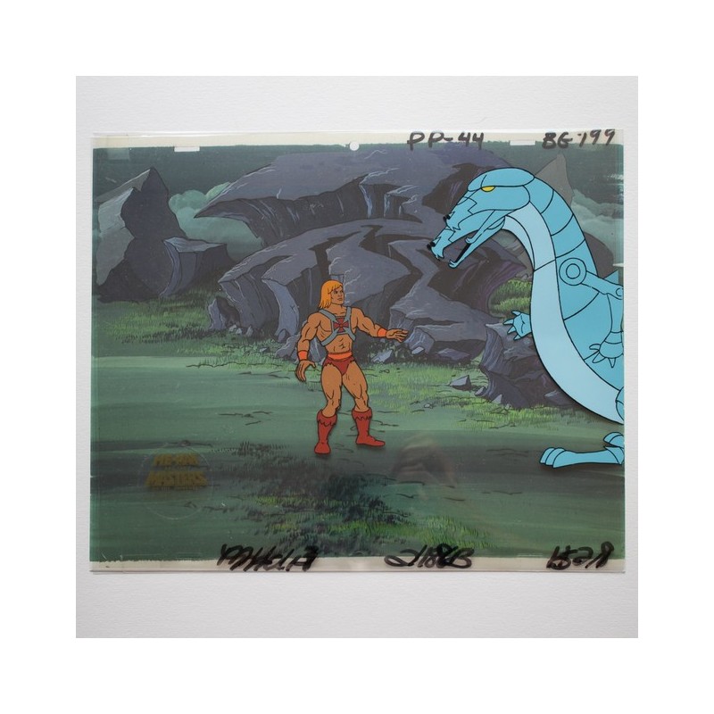 Celluloïd / Animation Cel - "Maitres de l'univers / MOTU " He-Man (Musclor) face à un monstre