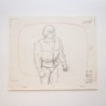 Crayonné original - "Les Maitres de l'univers" (MOTU), Musclor (He-Man) de 3/4- 1983