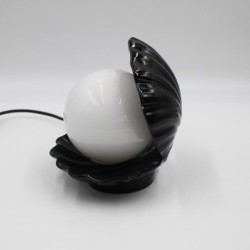 Lampe coquillage noire vintage 80's