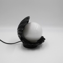Lampe coquillage noire vintage 80's