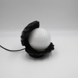 Lampe coquillage noire vintage 80's