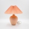 Lampe de chevet à abat jour plissé saumon