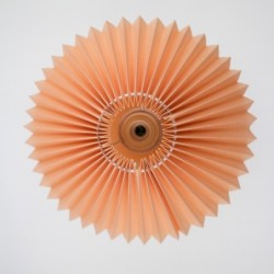 Lampe de chevet à abat jour plissé saumon