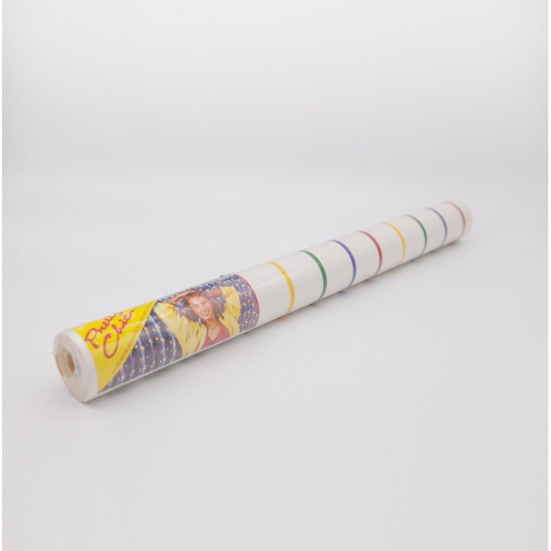 Rouleau de papier peint  imprimé rayures multicolores vintage 80's