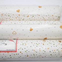 Rouleau de papier peint imprimé coeur et petit pois vintage 80's