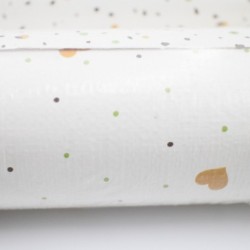 Rouleau de papier peint imprimé coeur et petit pois vintage 80's