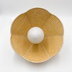 Suspension fleur vintage en osier