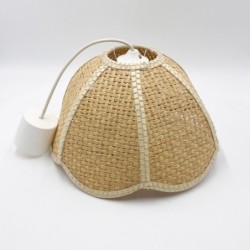 Suspension fleur vintage en osier