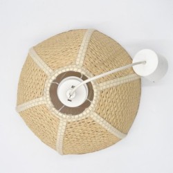 Suspension fleur vintage en osier