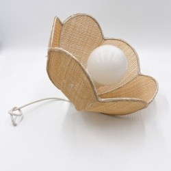Suspension fleur vintage en osier