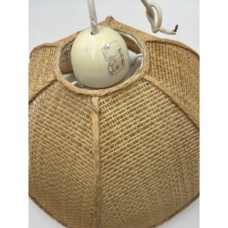 Suspension fleur vintage en osier