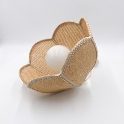 Suspension fleur vintage en osier