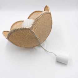 Suspension fleur vintage en osier