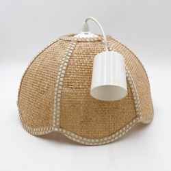 Suspension fleur vintage en osier