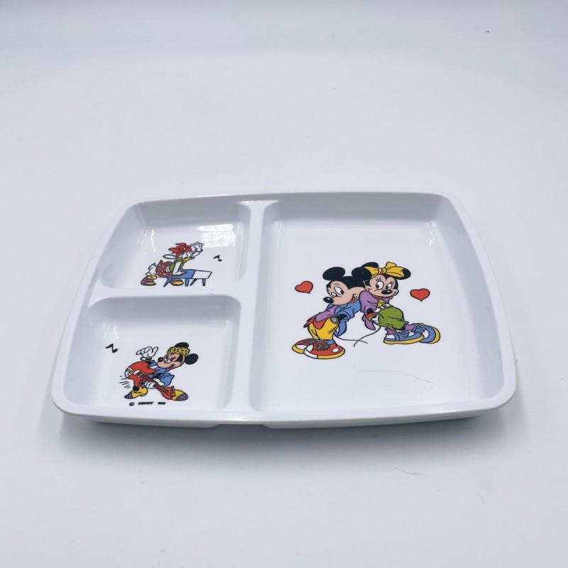 Assiette à compartiment Mickey et Minnie années 80