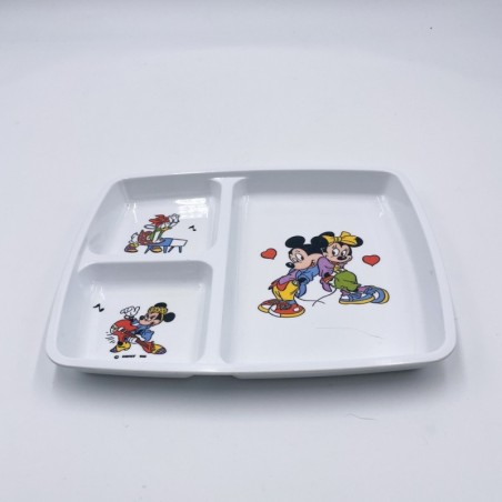 Assiette à compartiment Mickey et Minnie années 80