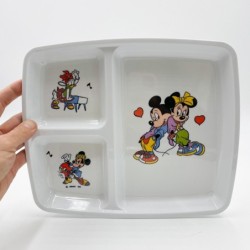 Assiette à compartiment Mickey et Minnie années 80