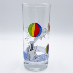 Ensemble de 6 verres à orangeade Dauphins années 80