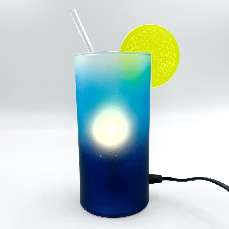 Lampe cocktail "Ricqles" bleue années 90