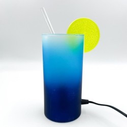 Lampe cocktail "Ricqles" bleue années 90