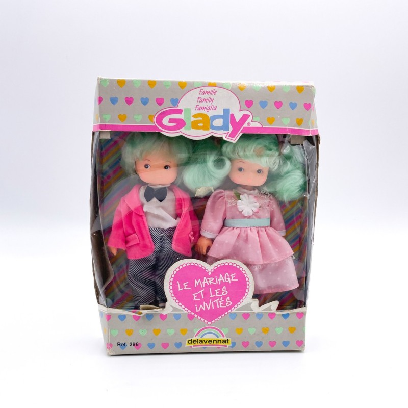 Poupées Famille Glady "Le mariage et des les invités", en boite, 1987