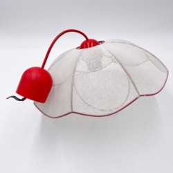 Suspension fleur rouge et rose années 80