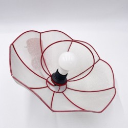 Suspension fleur rouge et rose années 80