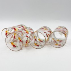 Ensemble de 4 verres vintage années 80 motifs fruits