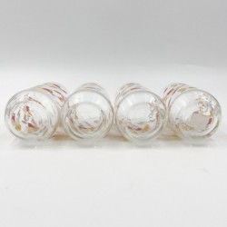 Ensemble de 4 verres vintage années 80 motifs fruits