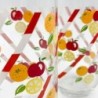 Ensemble de 4 verres vintage années 80 motifs fruits