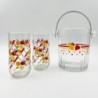 Ensemble de 4 verres vintage années 80 motifs fruits