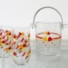 Ensemble de 4 verres vintage années 80 motifs fruits