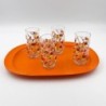 Ensemble de 4 verres vintage années 80 motifs fruits