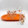 Ensemble de 4 verres vintage années 80 motifs fruits