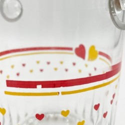 Seau à glaçons en verre  motifs coeurs vintage années 80