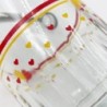 Seau à glaçons en verre  motifs coeurs vintage années 80