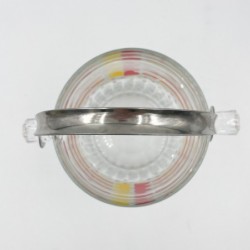 Seau à glaçons en verre  motifs coeurs vintage années 80