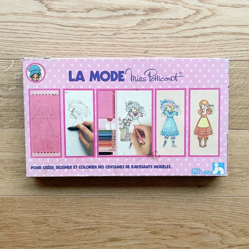 "La mode de Miss Petticoat", jeu loisirs créatifs vintage 1980, Nathan