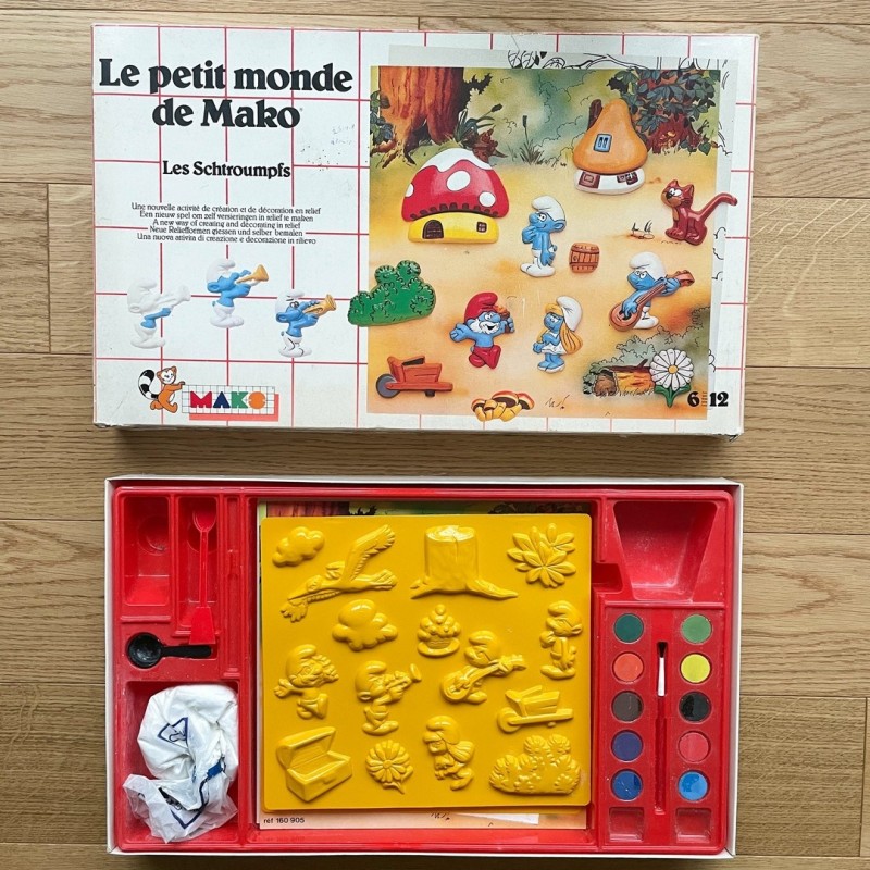Le Petit monde de Mako "Les Schroumpfs", Mako moulages, vintage années 80