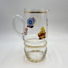 Pichet à eau en verre motif fleurs vintage