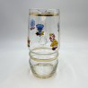 Pichet à eau en verre motif fleurs vintage