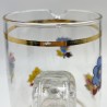 Pichet à eau en verre motif fleurs vintage