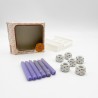 Ensemble de 6 mini bougeoirs motifs coeurs, années 80