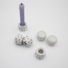 Ensemble de 6 mini bougeoirs motifs coeurs, années 80
