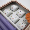 Ensemble de 6 mini bougeoirs motifs coeurs, années 80
