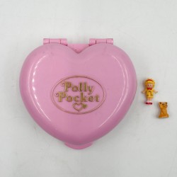 Polly Pocket , boitier coeur rose "La maison de campagne", 1989