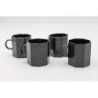 Lot de 4 tasses noires "Octime"  années 80