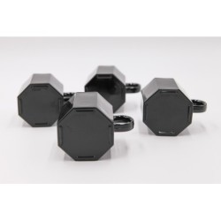 Lot de 4 tasses noires "Octime"  années 80