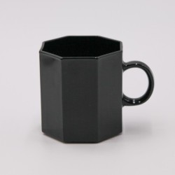 Lot de 4 tasses noires "Octime"  années 80
