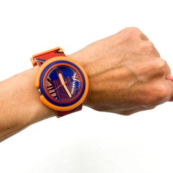 Montre Pop Swatch motif géométrique années 90
